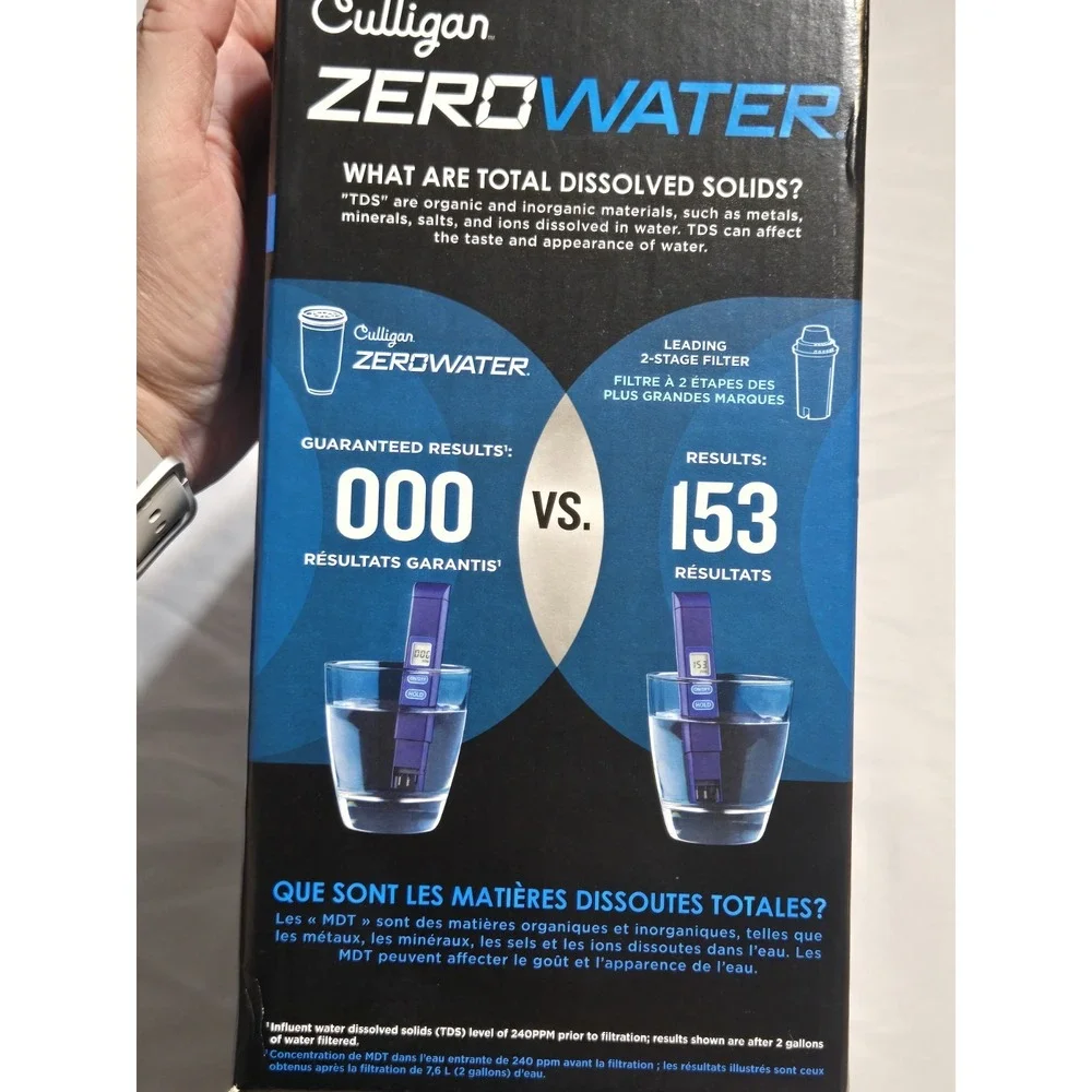 Culligan Zerowater 7-Cup - 1.7 Liter Water Pitcher - Filtration With Tester. NIB
